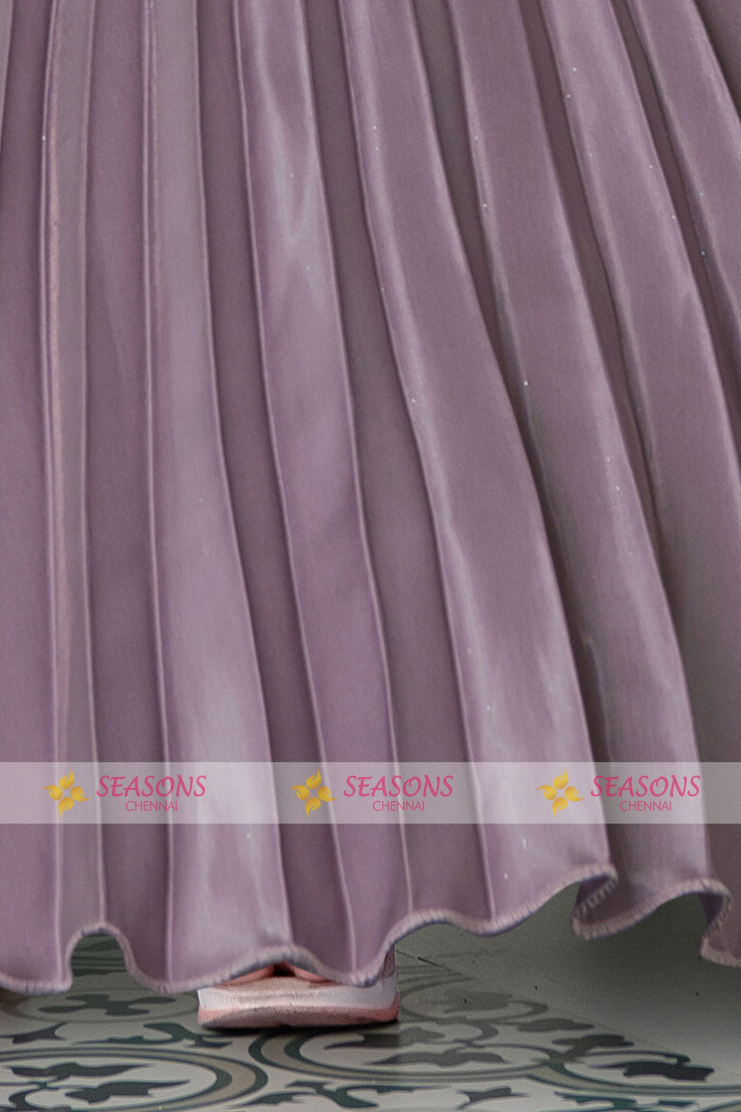 Mauve Long Party Ball Gown for Girls