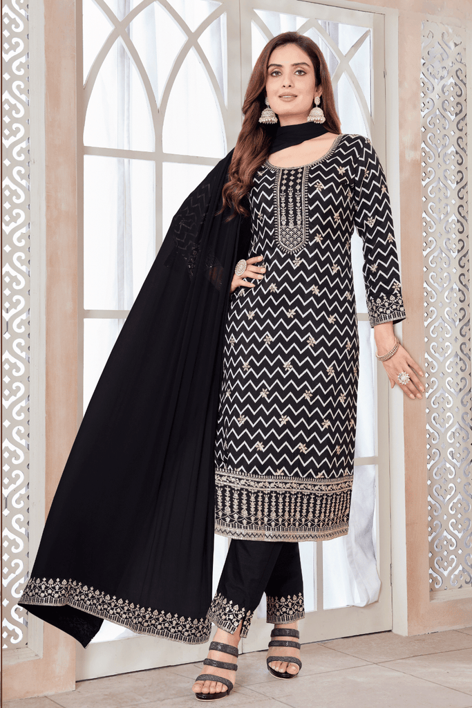Komal Vora Charming Black Color Georgette Function Style Salwar Suit