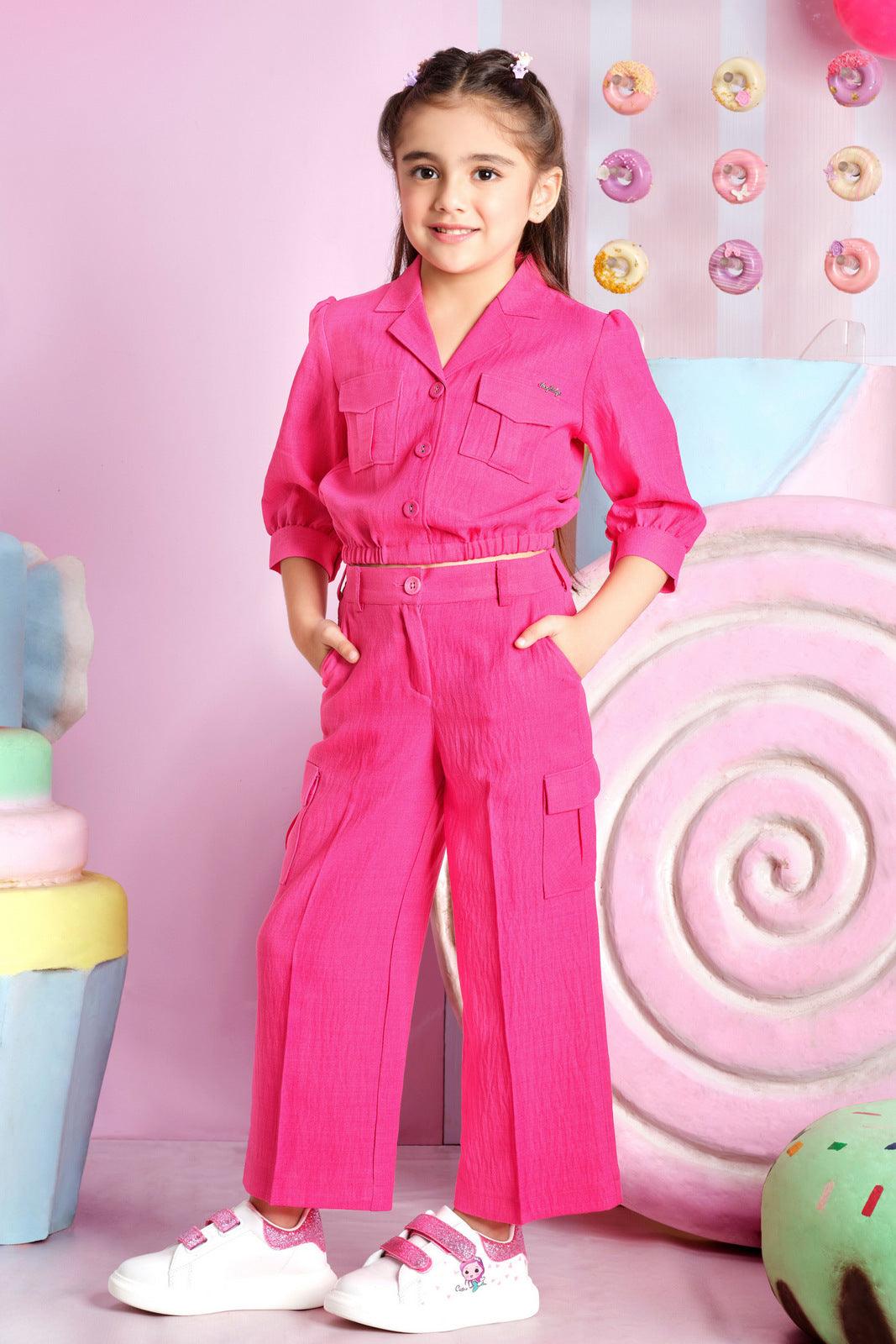 Pink Soft Cotton Co-ord Set for Girls - Seasons Chennai