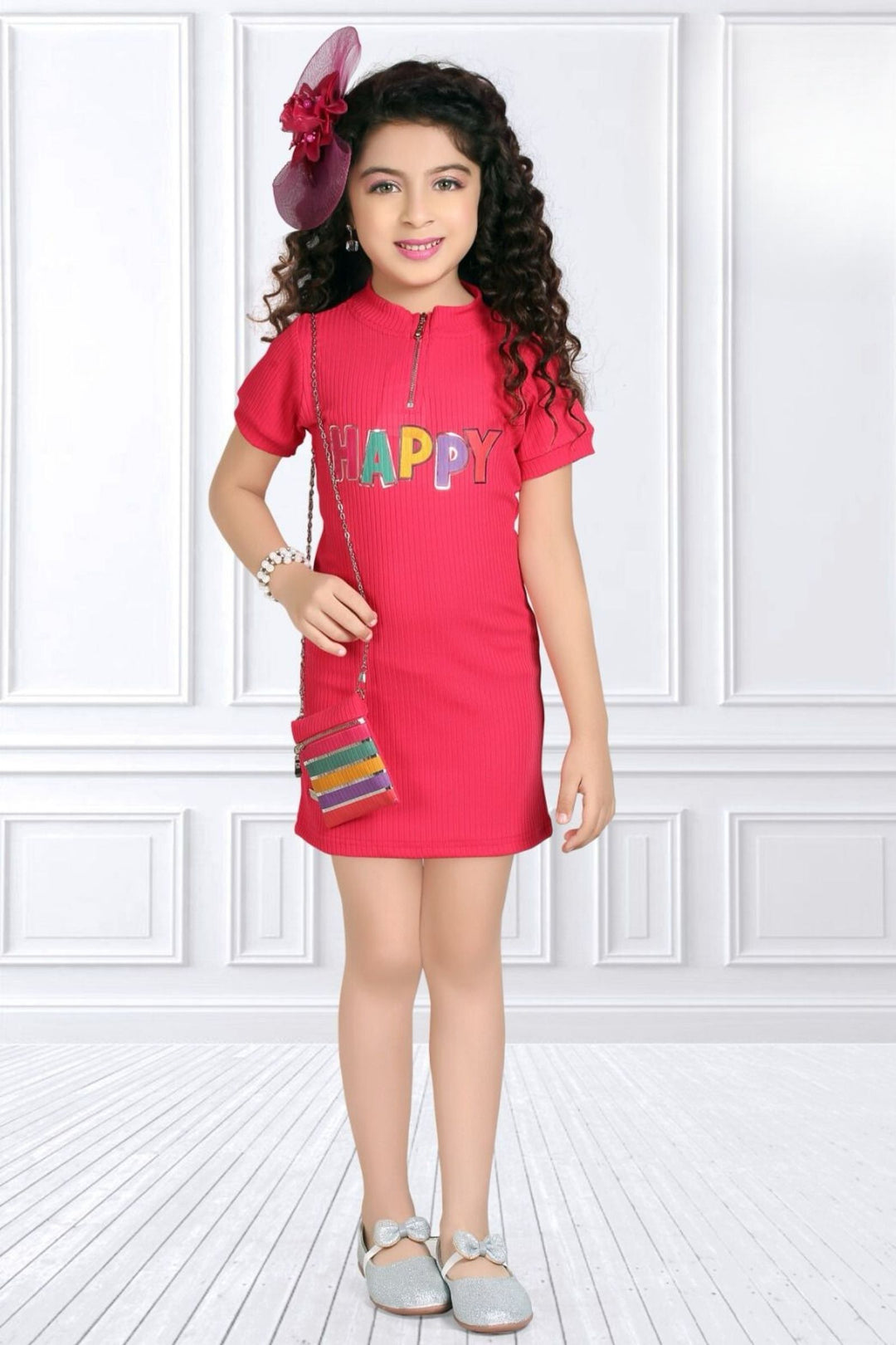 Pink Short Frock for Girls