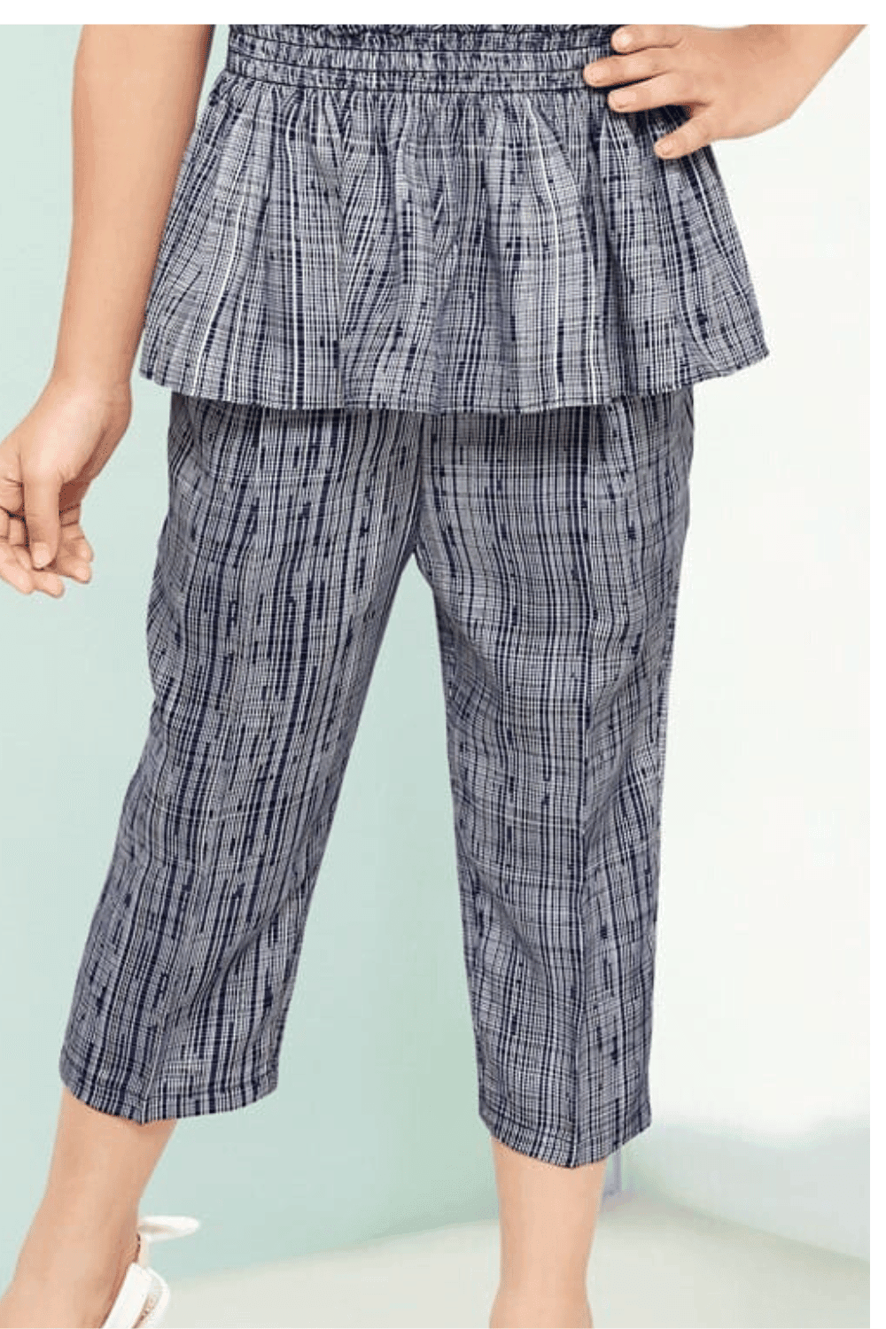 Blue Printed Top with Three Fourth Pant for Girls - Seasons Chennai