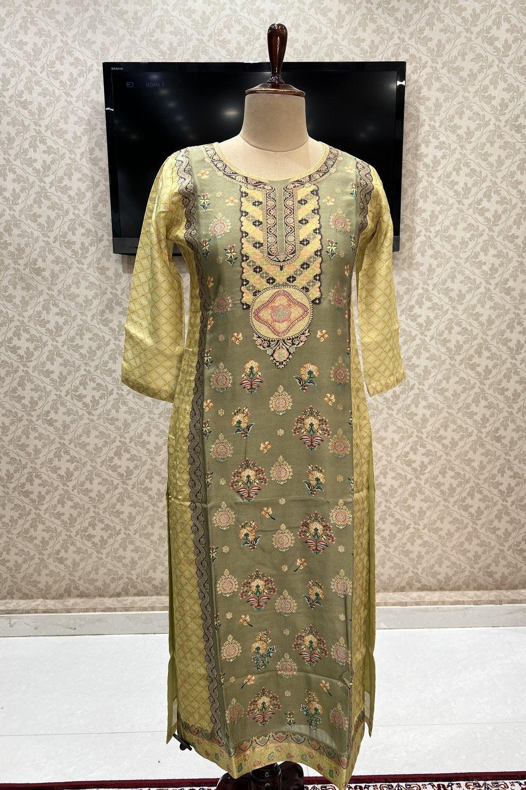 STYLEOO New Designer Embroidered Rayon High Neck Kurti with Mirror Work for  Ladies & Women Daily,