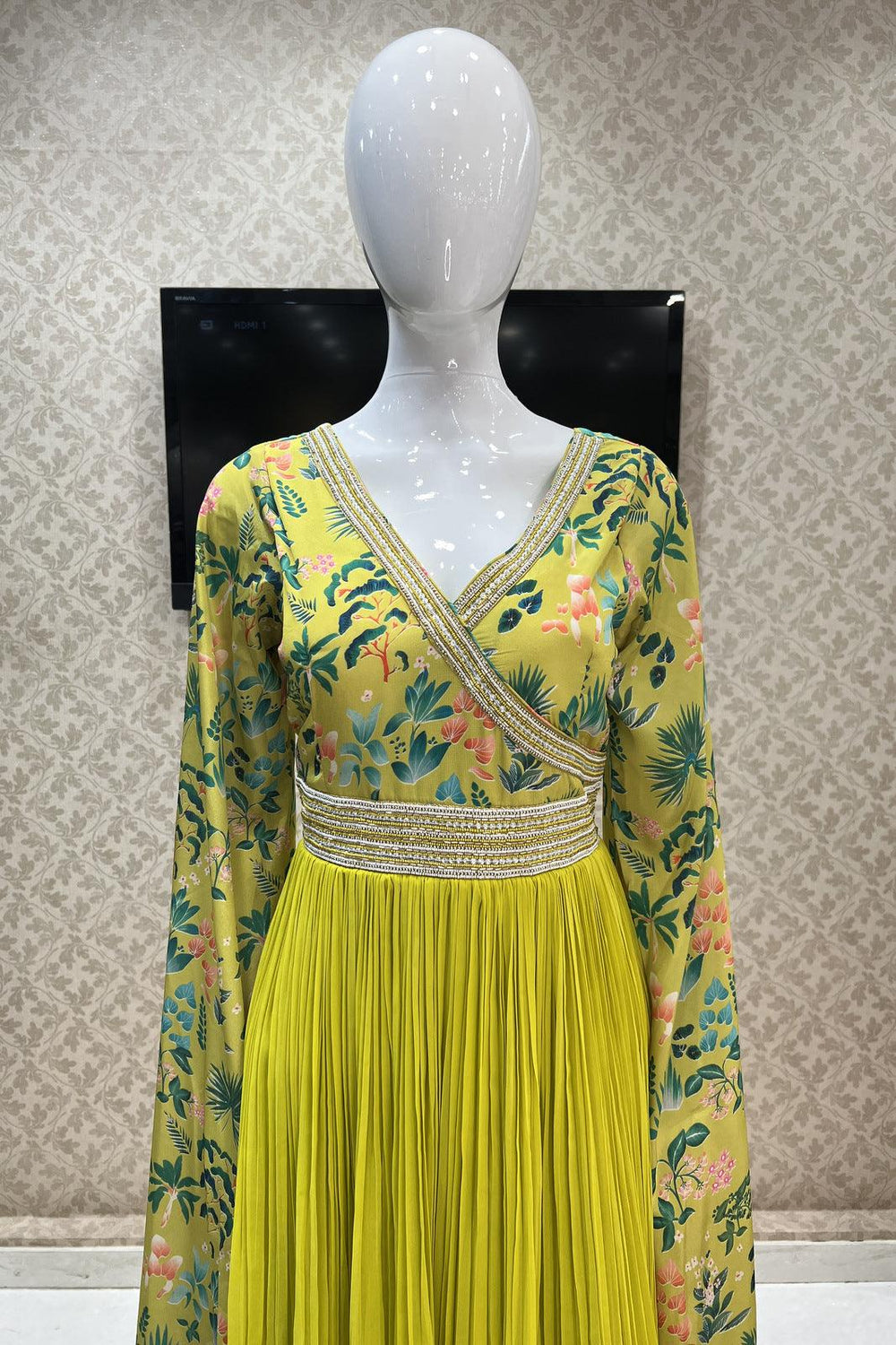 Liril Printed, Beads and Pearl work Floor Length Anarkali Suit - Seasons Chennai