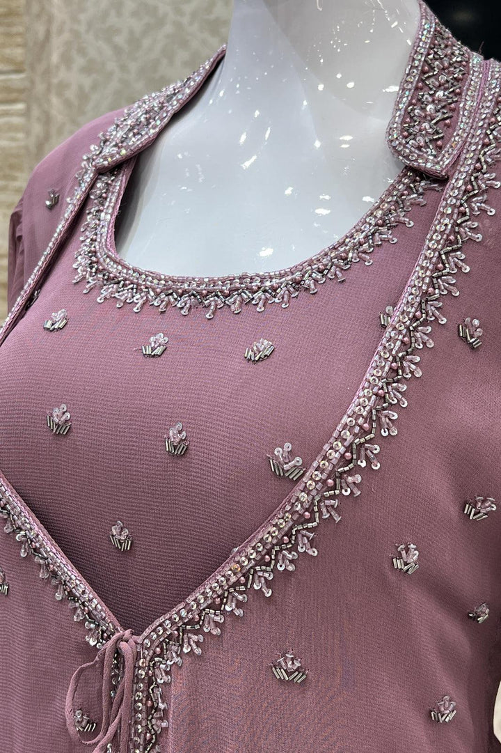 Onion Beads and Sequins work Overcoat Styled Floor Length Anarkali Suit - Seasons Chennai