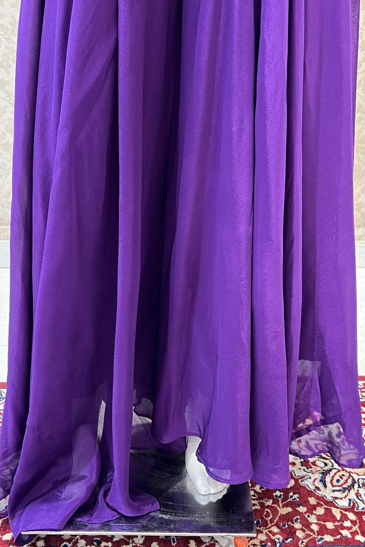 Purple Multicolor Thread, Zari and Sequins work Palazzo Salwar Suit - Seasons Chennai