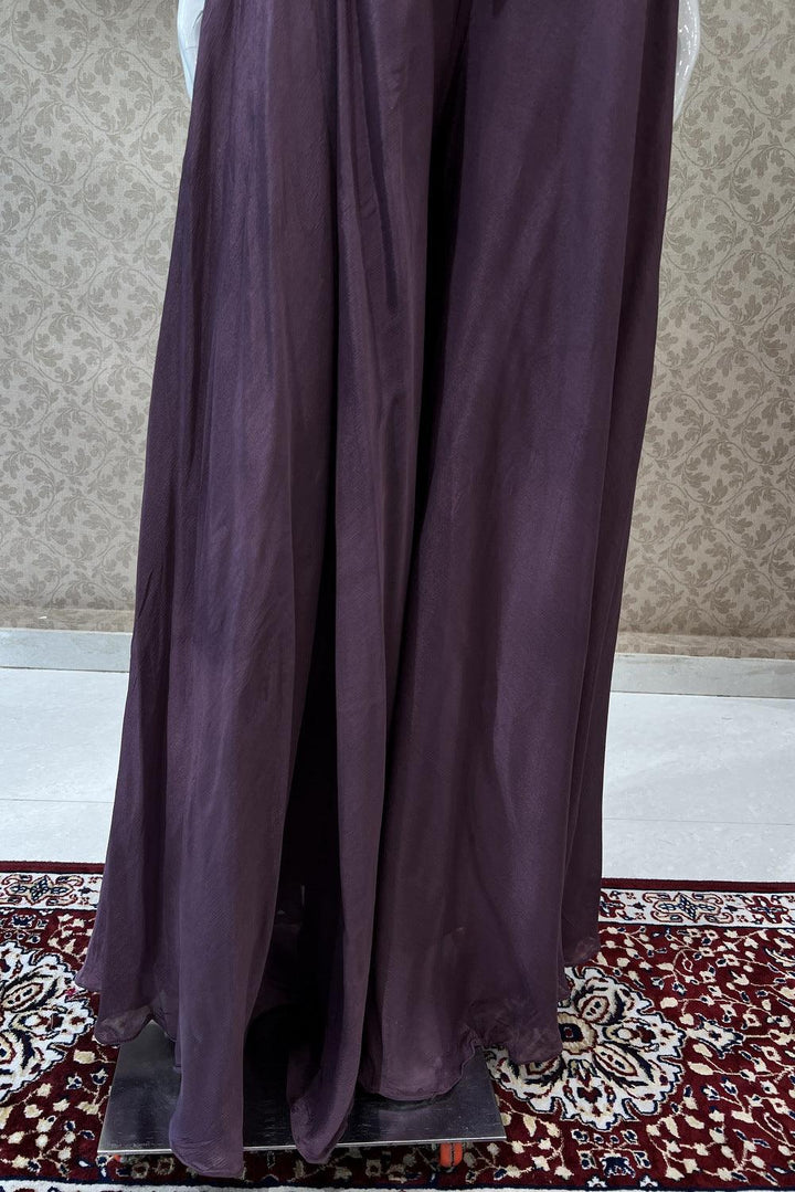 Lilac Thread and Sequins work Palazzo Salwar Suit - Seasons Chennai