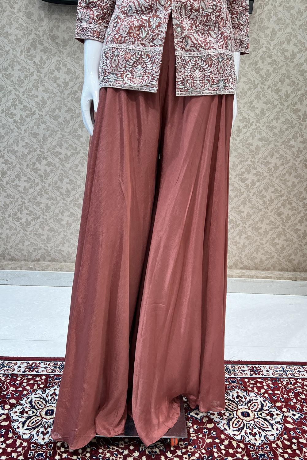 Gajari Thread and Sequins work Palazzo Salwar Suit - Seasons Chennai