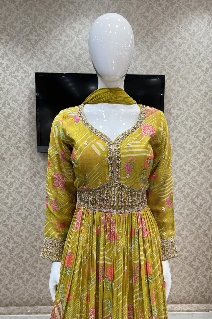 Liril Green Gota Patti work Alia Cut Floor Length Anarkali Suit - Seasons Chennai