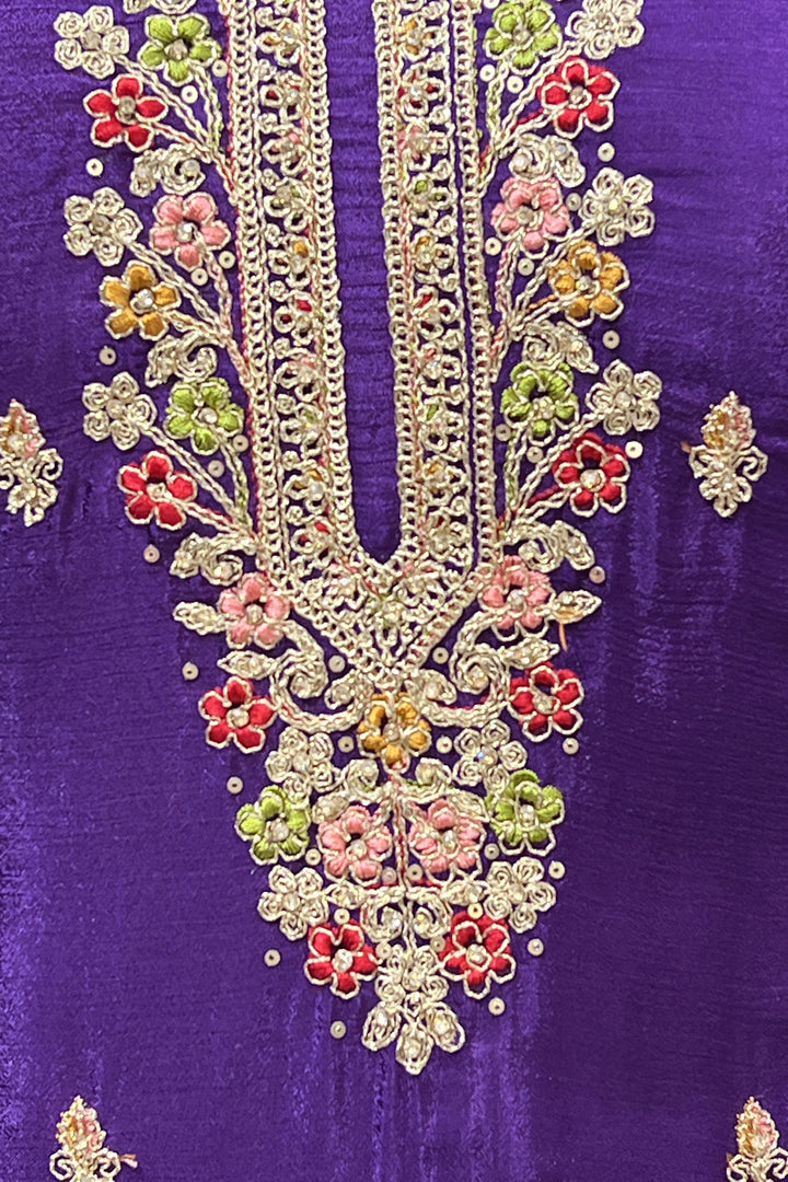 Violet Zari, Stone and Thread work Palazzo Salwar Suit