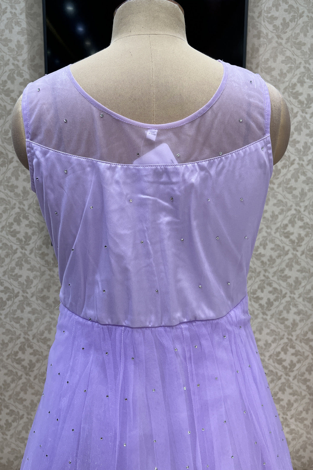 Lavender Zari Thread and Stone work Floor Length Anarkali Suit