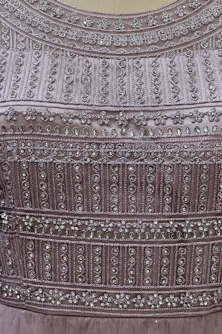 Onion Zari Thread and Stone work Floor Length Anarkali Suit