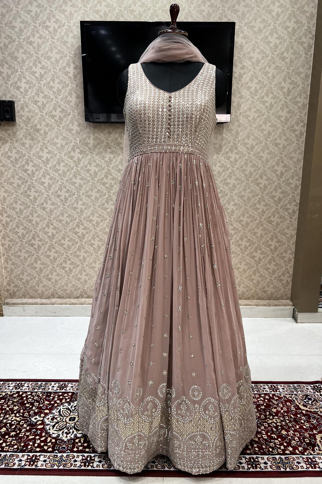 Onion Zari and Sequins work Floor Length Anarkali Suit - Seasons Chennai