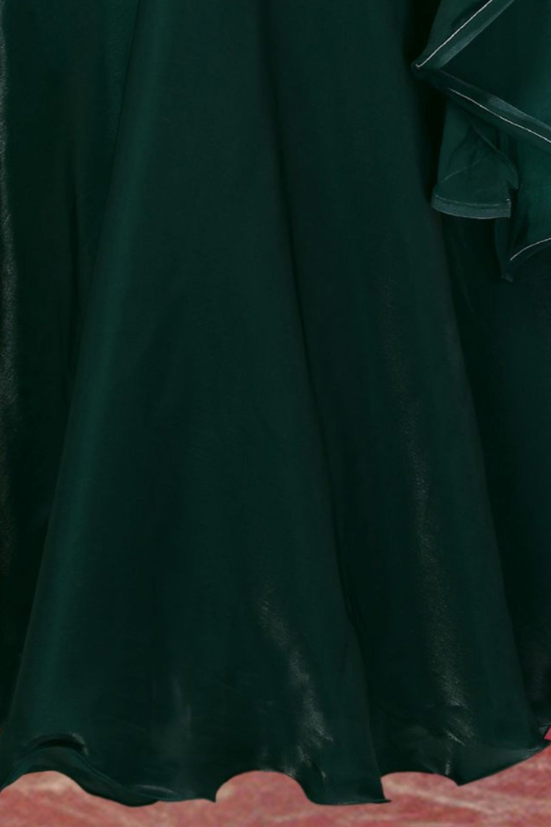 Bottle Green Beads, Sequins, Stone and Mirror work Floor Length Anarkali Suit