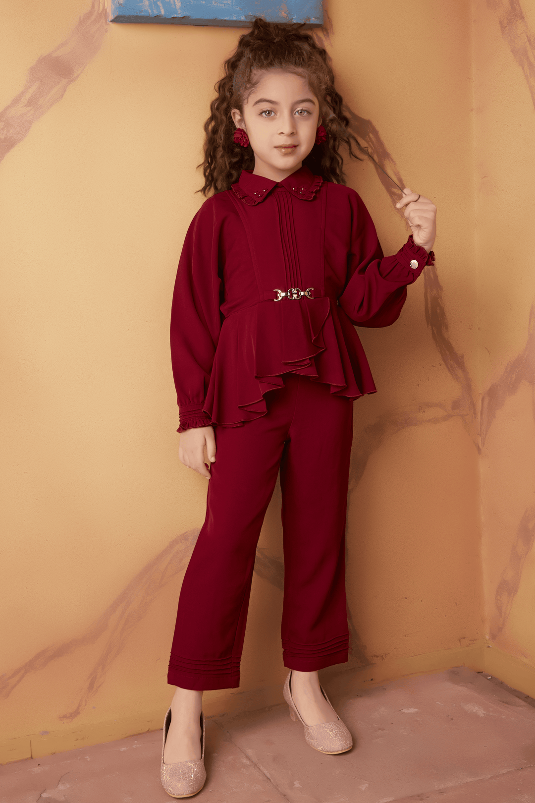 Maroon Top with Culottes for Girls - Seasons Chennai