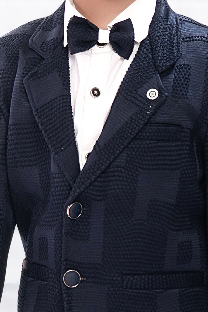 Navy Blue with White Waist Coat and Set for Boys