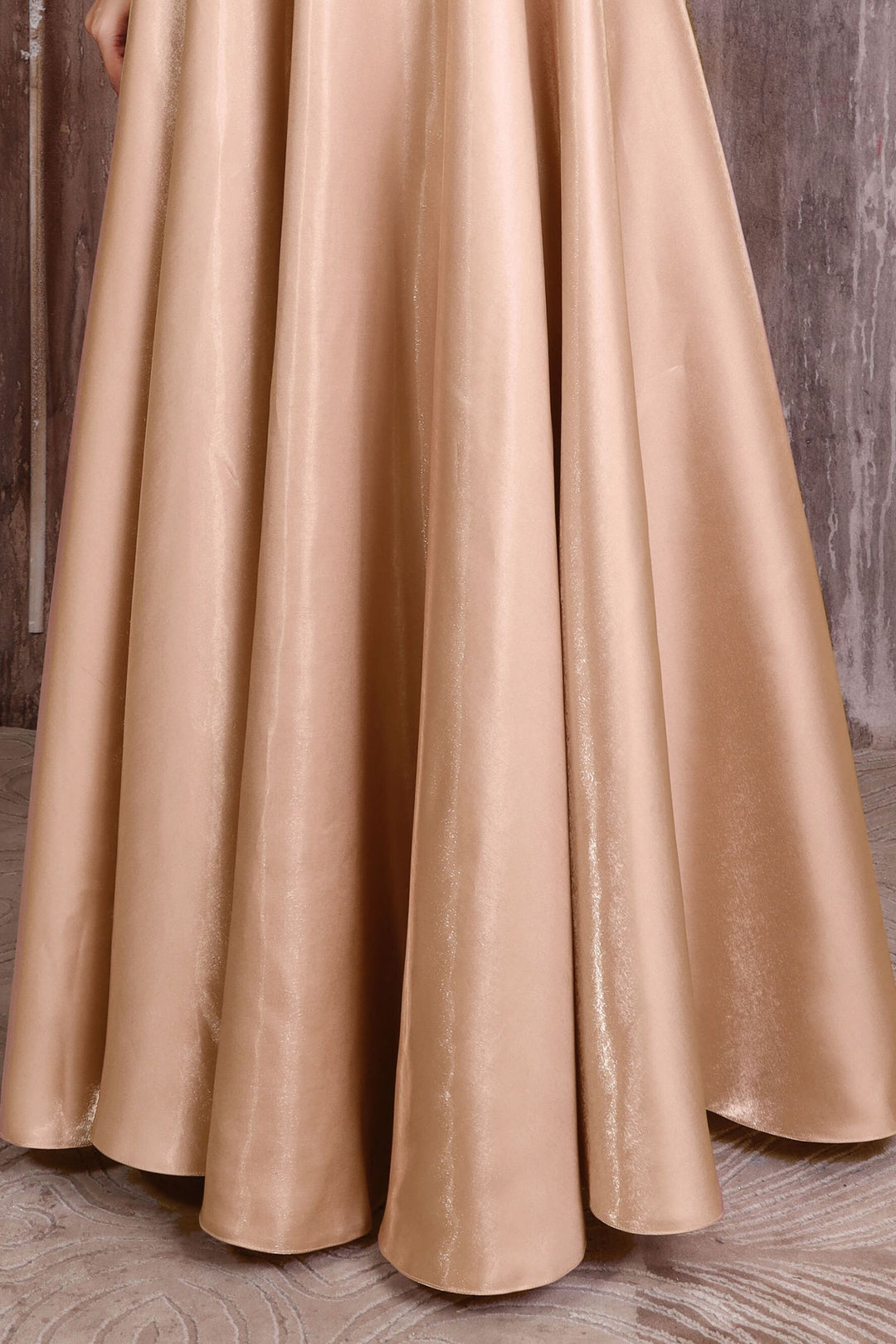 Rose Gold Stone work Floor Length Anarkali Suit