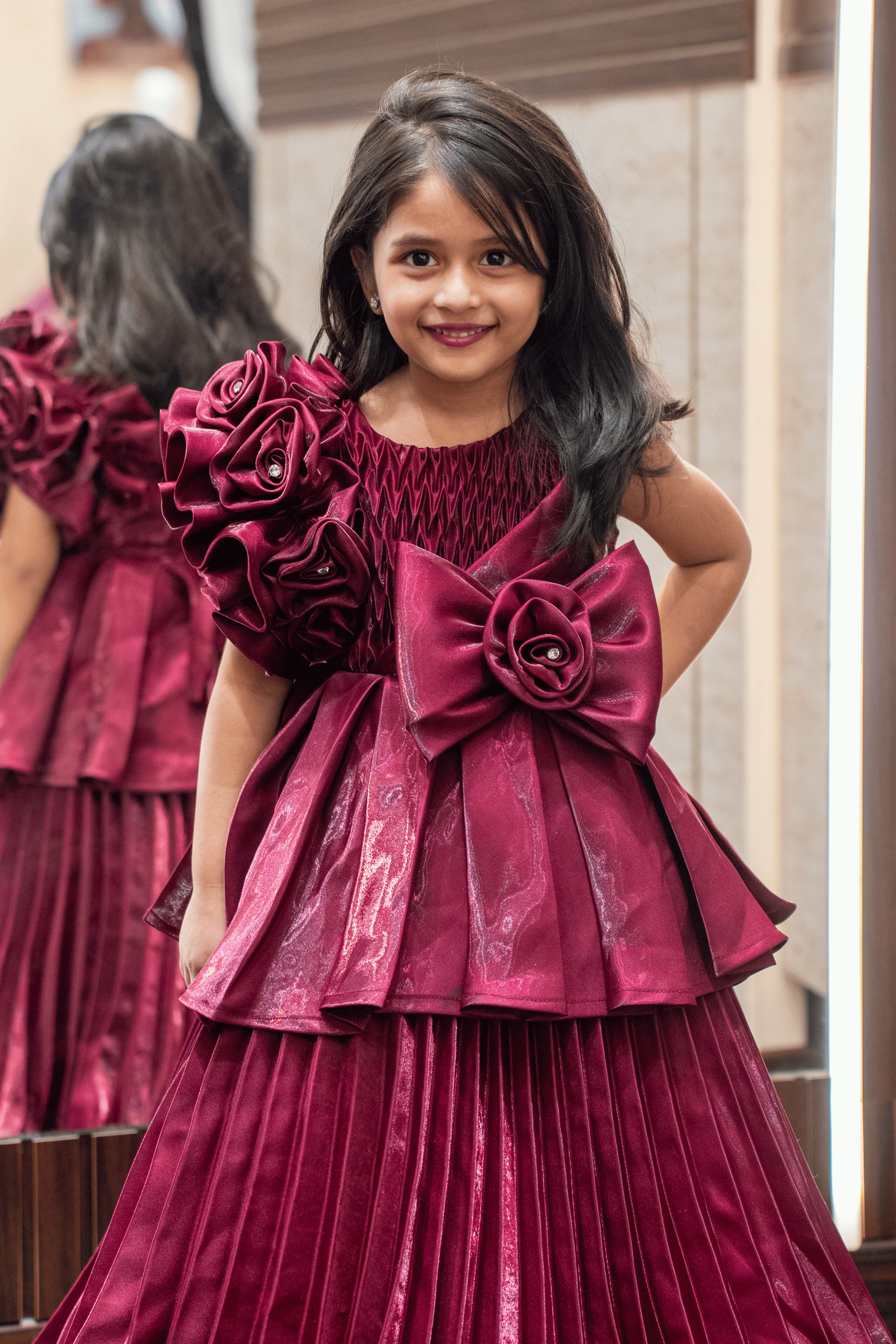 Buy NOYYAL Girls Net & Satin Gown Dress for Kids-Maroon-13-14 Years Online  at Best Prices in India - JioMart.