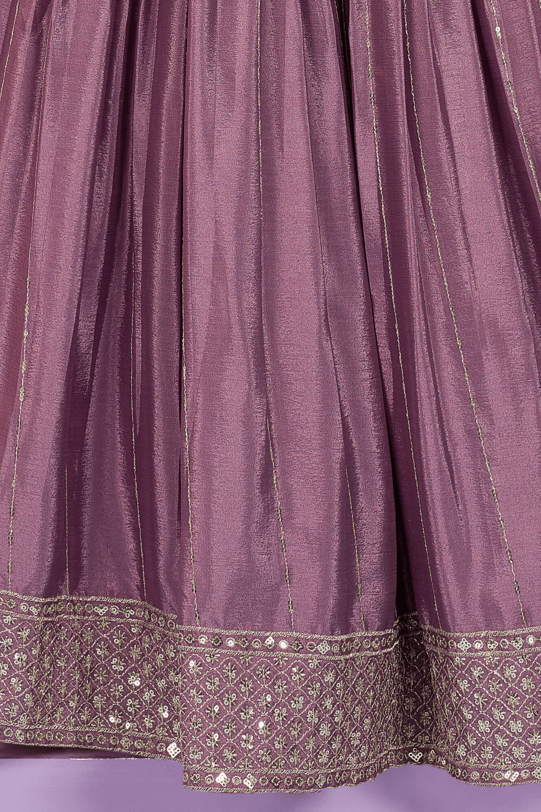 Purple Floral Print, Sequins, Zari and Thread work Lehenga Choli for Girls - Seasons Chennai