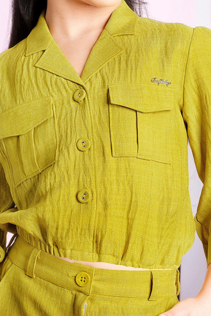 Neon Yellow Soft Cotton Co-ord Set for Girls - Seasons Chennai