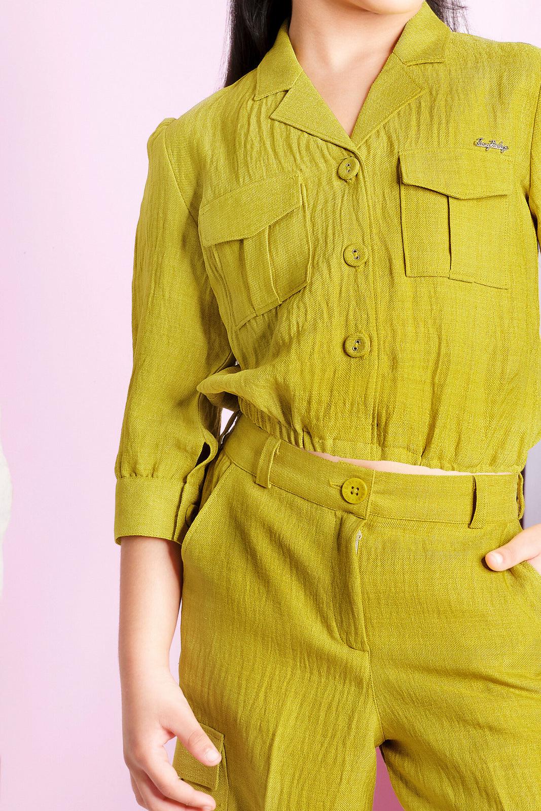 Neon Yellow Soft Cotton Co-ord Set for Girls - Seasons Chennai