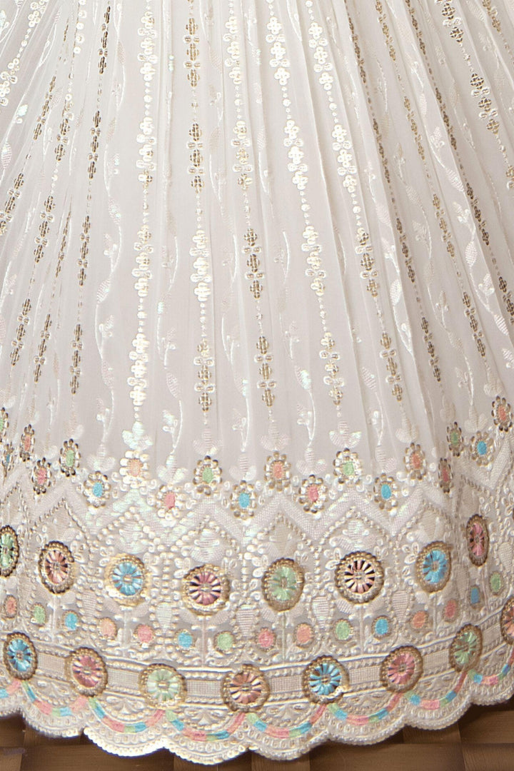Pink with Cream Beads, Zari, Sequins, Stone and Thread work Lehenga Choli for Girls - Seasons Chennai