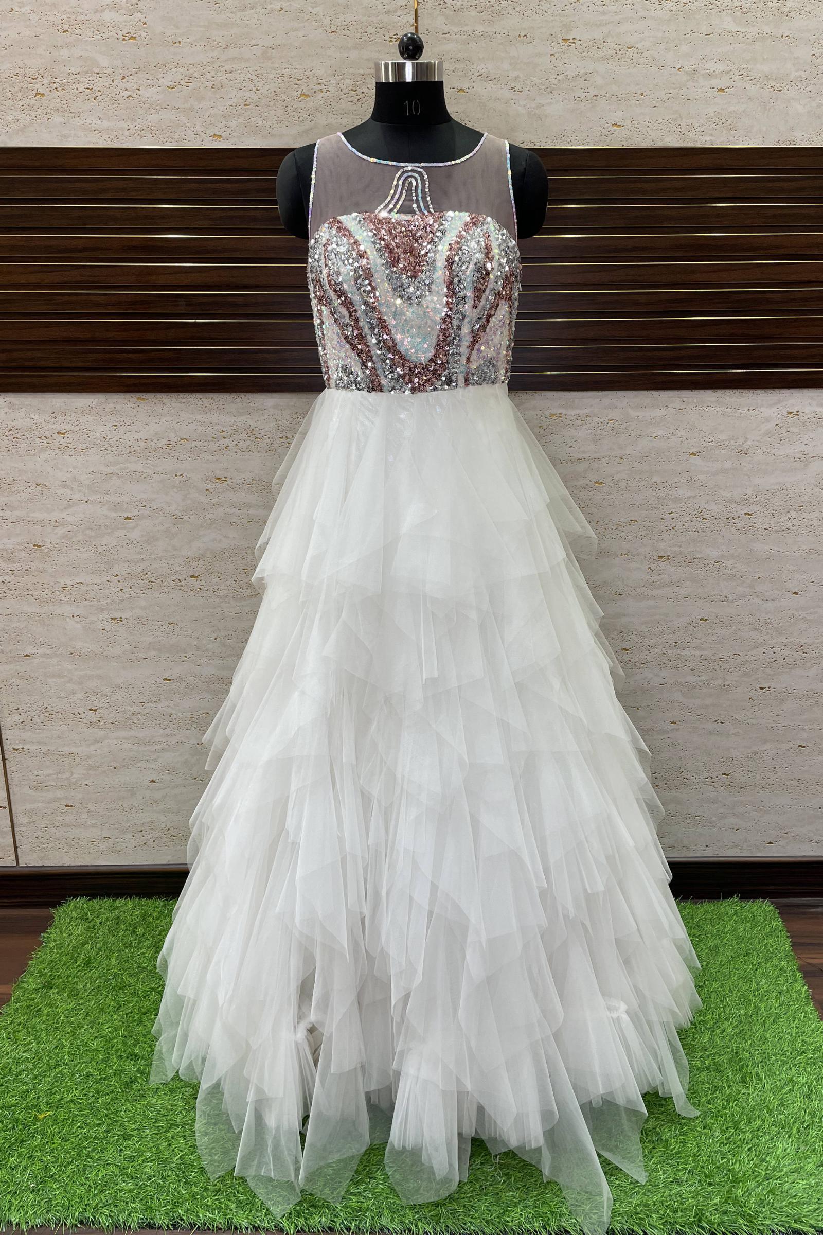 White Medium And Large Wedding Gown at Rs 2500 in Chennai | ID: 17811355230