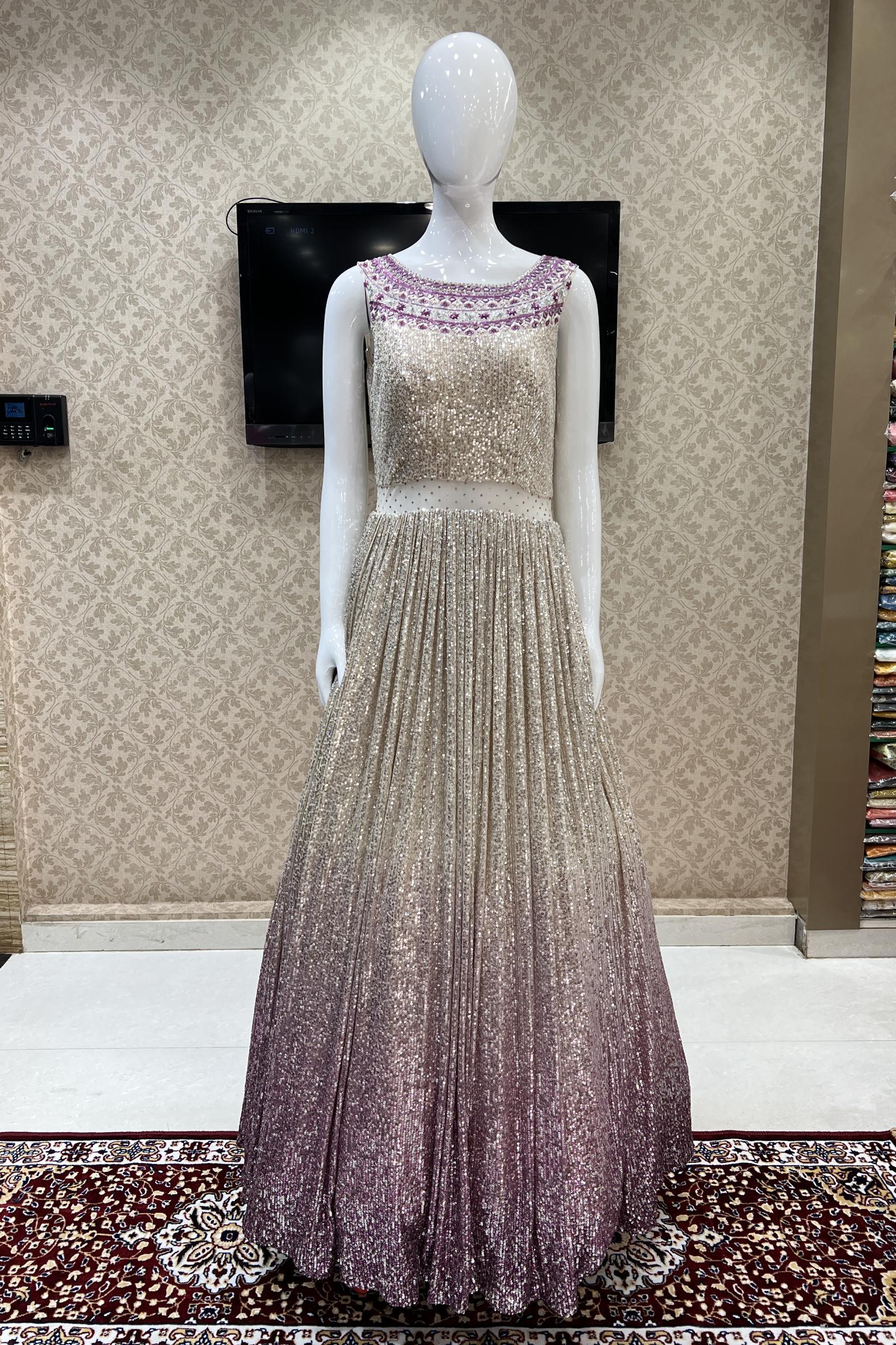 New Shiny Beads Purple Tulle Party Evening Dress (36223606) - eDressit