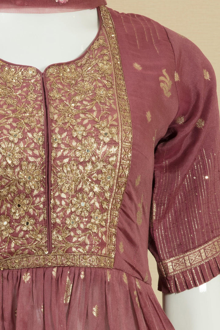 Onion Sequins, Thread and Banaras Weaving work Peplum Style Lehenga - Seasons Chennai
