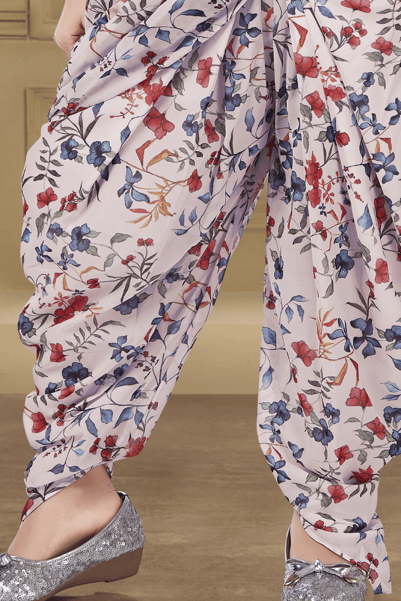 Girls Floral Printed Kurti with Dhoti Pants – Panit X Cherry & Jerry
