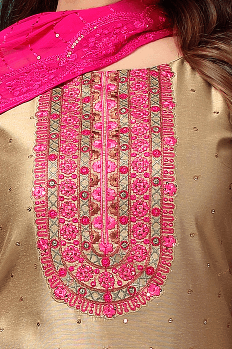 Gold Thread and Sequins work Straight Cut Salwar Suit - Seasons Chennai